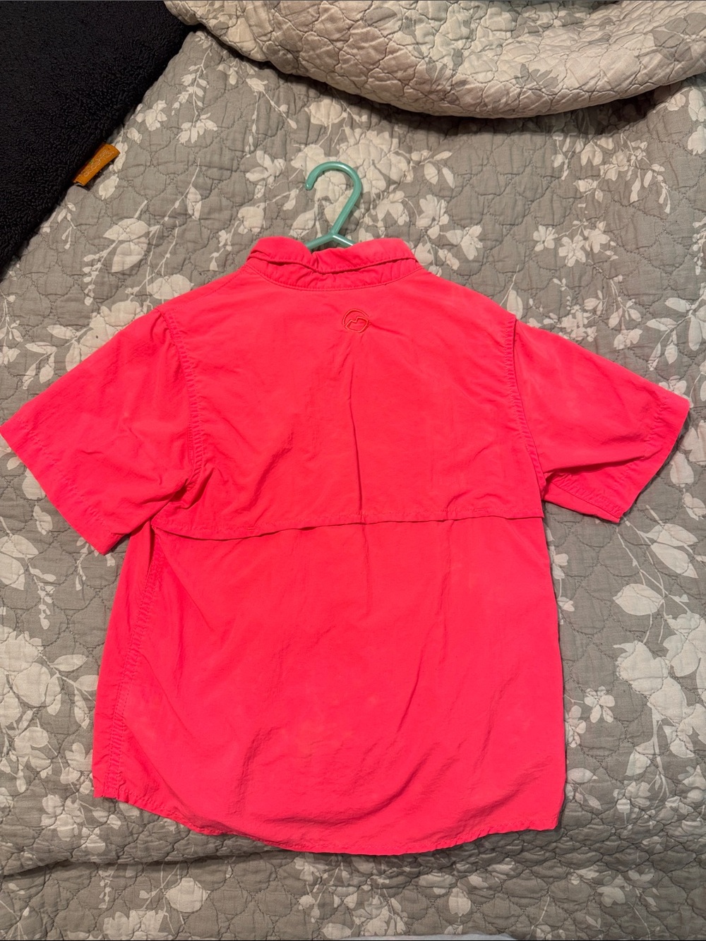 Magellan Outdoors Kids Short-Sleeve Button Down Shirt - Bright Coral - Picture 2 of 2